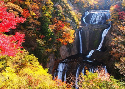 袋田の滝の紅葉