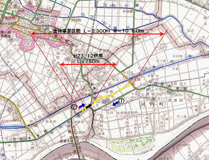 取手東線生板バイパス事業位置図