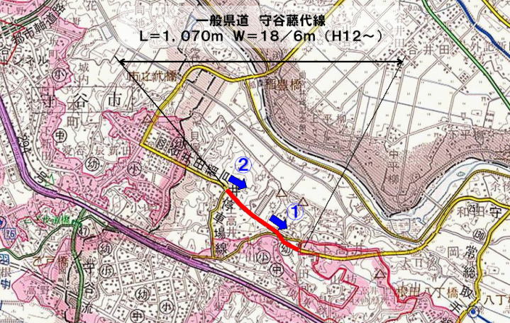 守谷藤代線事業位置図