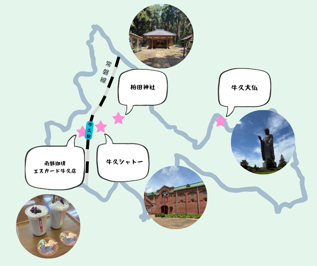 牛久市内舞台紹介マップ画像