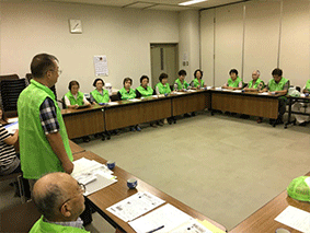 城里町常北地区防犯防災パトロール隊の会合写真