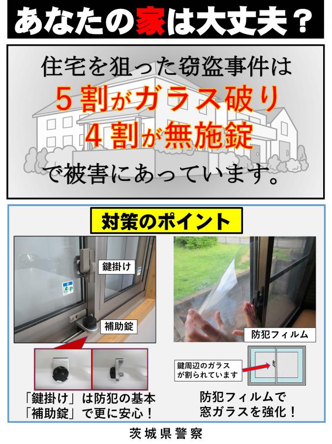 住宅侵入窃盗対策のチラシ