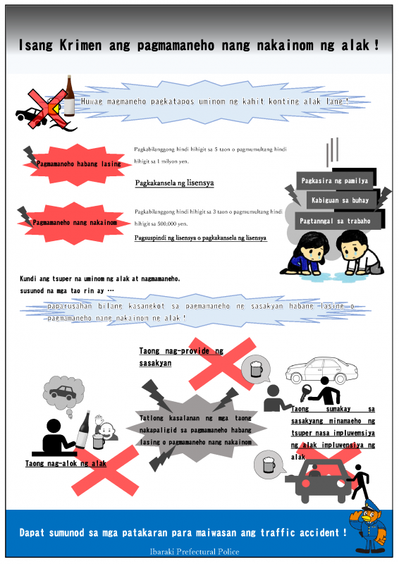 飲酒運転は犯罪です！タガログ語