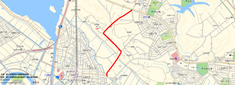 龍ケ崎市若柴町の道路の速度規制