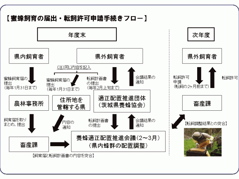 養蜂飼育申請フロー