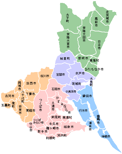 茨城県の地図