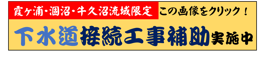 3湖沼(霞ヶ浦・涸沼・牛久沼)流域限定の下水道接続工事への補助について